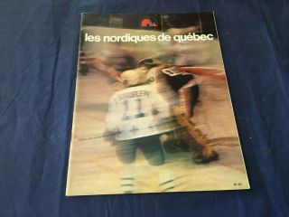 1977 - 78 Wha England Whalers Vs.  Quebec Nordiques Hockey Program In Quebec