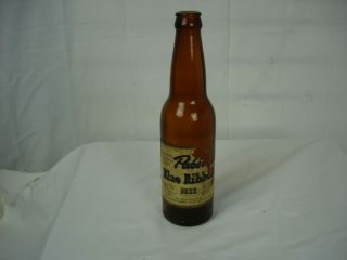 Vintage Pabst Blue Ribbon Irtp Beer Bottle Amber Brown Bottle Peoria Heights