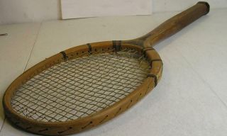 Antique Fj Bancroft Winner Wood Tennis Racket - Usa - - String Damage - Red - 2