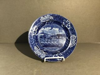 Antique Blue And White Historical Staffordshire Clews Plate,  “landing Of Lafayet