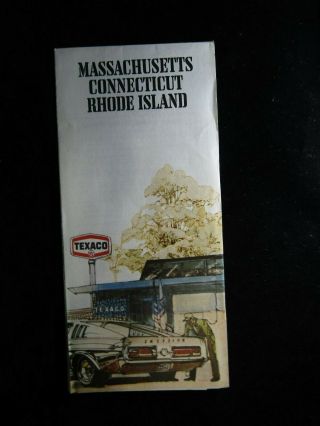 Vintage 1970s Texaco Gasoline Massachusetts Connecticut Rhode Island Road Map