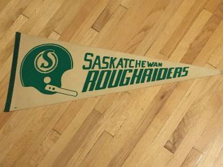 Vintage Saskatchewan Roughriders Cfl Football Pennant Usa 1970 - 80 