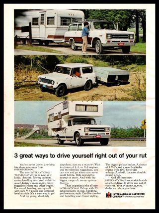 1969 International Harvester Chicago Traveall Scout Pickup Truck Camper Print Ad