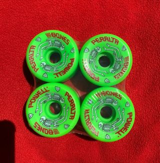 Powell Peralta G - Bones Conical Skateboard Wheels Old School Reissue Neon Green