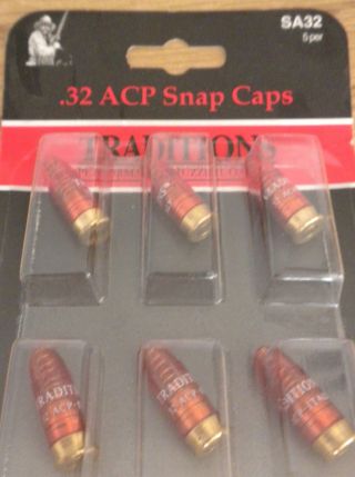 Traditions Snap Caps Plastic.  32 Acp Pack Of 6 Asa32