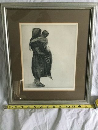 Vintage Harry Mccormick,  Mother And Child Aquatint Etching Number 54/120