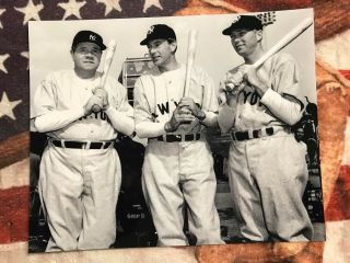 Babe Ruth,  Gary Cooper & Bill Dickey - 8 " X 10 " Photo - 1942 Pride Of The Yankees