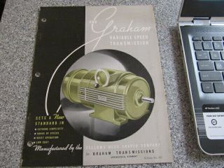 Vintage Equipment Brochure The Graham Variable Speed Transmission Fellows Shaper