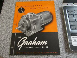 Vintage Equipment Brochure The Graham Variable Speed Drive Fellows Shaper