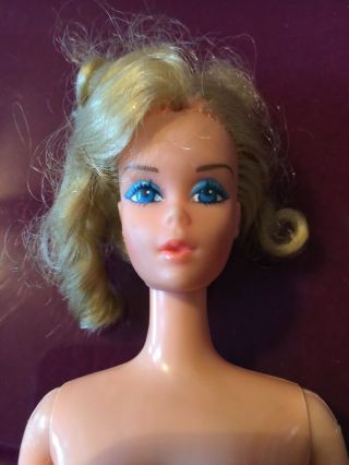 1966 Twist N Turn Barbie Doll Vintage Blond Hair Blue Eyes