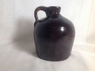 Antique Beehive Brown Stoneware Jug Primitive Moonshine Vintage Shiny Glaze