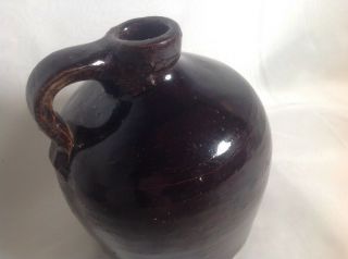 Antique BEEHIVE Brown STONEWARE JUG Primitive Moonshine Vintage Shiny Glaze 2