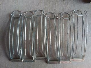 Vintage Hair Curlers (6) Metal Clips Antique Use Rag Sheets (early 1900s)