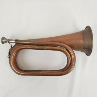 Antique Style Us Military Civil War Brass Bugle Horn