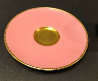 Rare Antique Royal Worcester mini Pink Gold Cup and Saucer Hand painted W 9004 X 3