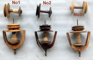 Antique Wooden Spinning Wheel Spool Flyer,  Additional Bobbin.  Choose 1 Of 3 Offer