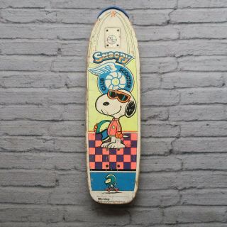 Vintage Peanuts Snoopy Skateboard Deck Scooter Club Skate