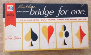 Bridge For One Fine Edition 5640 Vintage 1967 Milton Bradley Game Usa Solitaire