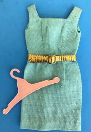 Vintage Tammy Turquoise Sheath Dress 9243 - 7 W/belt & Hanger 1960 