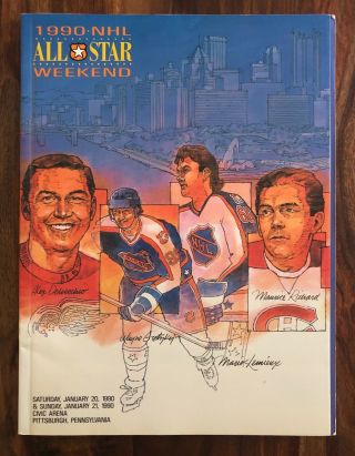 1990 Nhl All Star Game Program - Pittsburgh,  Pa - Lemieux Mvp