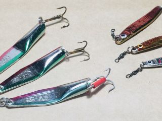 6 X Vintage Lures,  Abu Svangsta Egon And Others.  Made Is Sweden 1970 - 80s