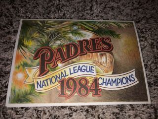 San Diego Padres Christmas Card 1984 National League Champions Baseball Team