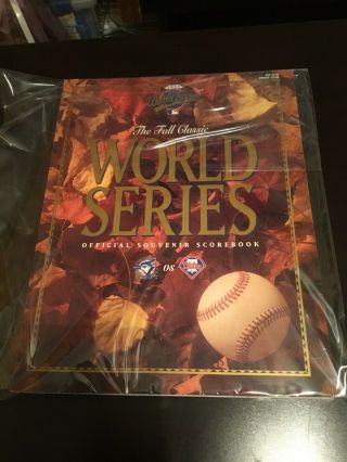 1993 World Series Baseball Program - Philadelphia Phillies Vs.  Toronto Blue Jays