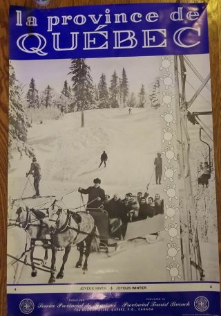 La Province De Quebec - Winter Canada Travel Posters 22 " X34 " 1950 
