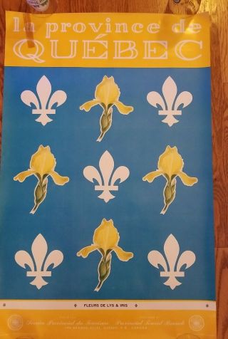 La Province De Quebec - Iris Canada Travel Posters 22 " X34 " 1950 