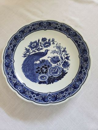 Vintage Royal Sphinx Maastricht Delfts Blue White 12 " Wall Plate Peacock