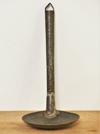 Antique 19th C Dark Tin Ladle Spoon Shaker Community Folk Art Enfield