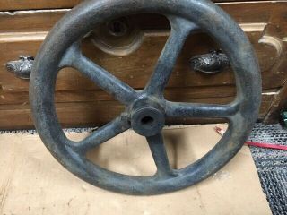 Buffalo No 152 Antique Post Drill Press Parts Flywheel Cast Iron Steampunk Table
