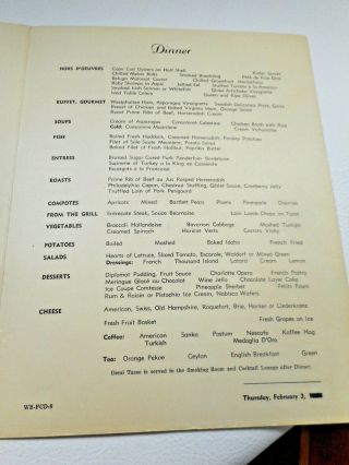 1935 UNITED STATES LINES DINNER MENU S.  S.  AMERICA CAPTAIN HAROLD MILDE 3