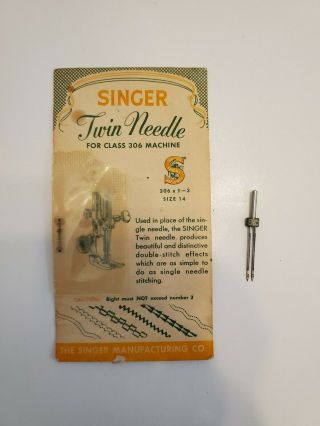 Vintage Singer Sewing Machine Twin Needle 306 X 1 - 3 Class 306 Size 14