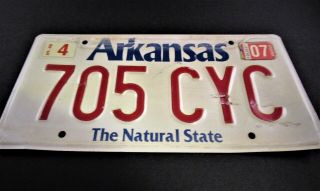 Arkansas License Plate The Natural State 705 Cyc Charlie Yankee Charlie
