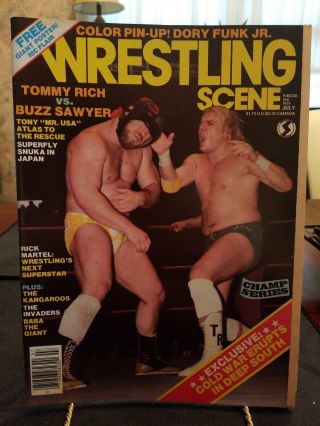 WRESTLING SCENE JULY 1983 TOMMY RICH BUZZ SAWYER COVER POSTER PIN UP RIC FLAIR 2