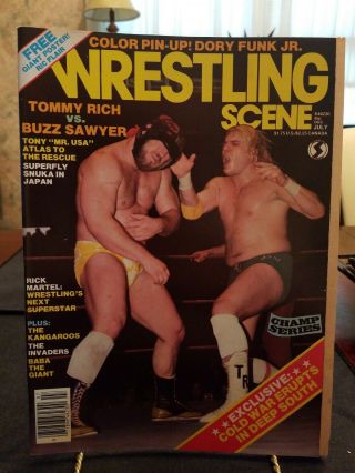 WRESTLING SCENE JULY 1983 TOMMY RICH BUZZ SAWYER COVER POSTER PIN UP RIC FLAIR 3