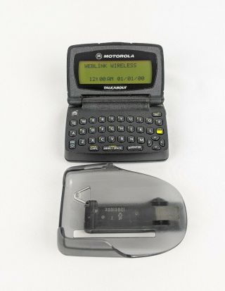 Vintage Motorola Weblink Flex Talkabout Text Pager A06jeb5806aa W/ Clip - On Case