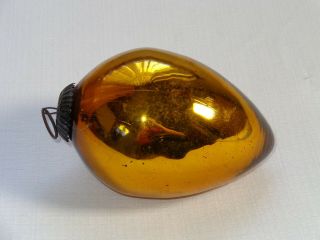 Antique German Christmas Kugel Gold Teardrop Shaped Ornament