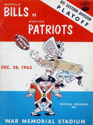 1963 Afl Playoffgame Program Photo Buffalo Bill Vs Boston Patriots 8x10