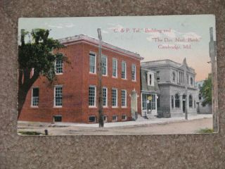 C & P Tel.  Bldg.  & The Dor.  Natl.  Bank,  Cambridge,  Md. ,  Vintage Card