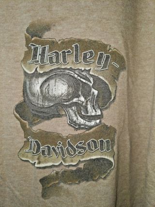 Harley Davidson Men ' s 3XL Shirt 100 Pre Shrunk Cotton USA Beige Fort Wayne IN 3