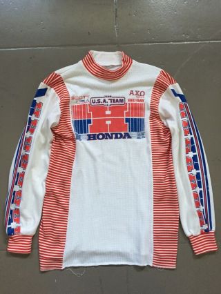 Vintage 1980s Honda Team Usa Axo Sport Racing Supercross Motorcross Jersey Small