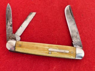 Vintage W Morton & Sons Sheffield 3 - 5/8 " Sleeveboard Split Spring Whittler Knife