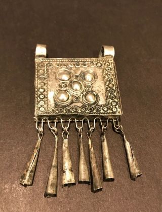 Antique Islamic Silverplate Amulet Talisman Koran Prayer Box Pendant Vintage
