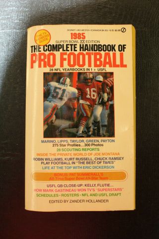 1985 The Complete Handbook Of Pro Football Paperback Book Joe Montana Cover