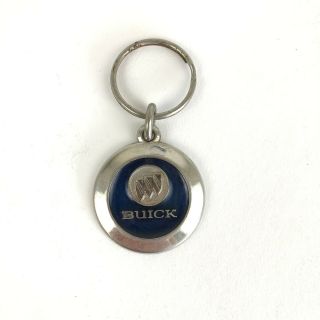 Vintage Buick Logo Metal Keychain Key Ring Blue