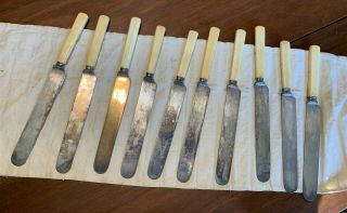 Set Of 10 Antique Lamson & Goodnow Mfg Co S.  Falls Dinner Knives