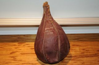 Vintage Antique Leather Spaulding 73 - 319 Punching Bag Speed Bag Made In U.  S.  A.