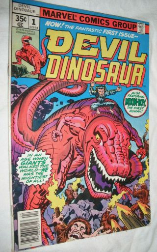 Vintage 1978 Devil Dinosaur No.  1 Marvel Comic Book - With Moon - Boy,  First Human